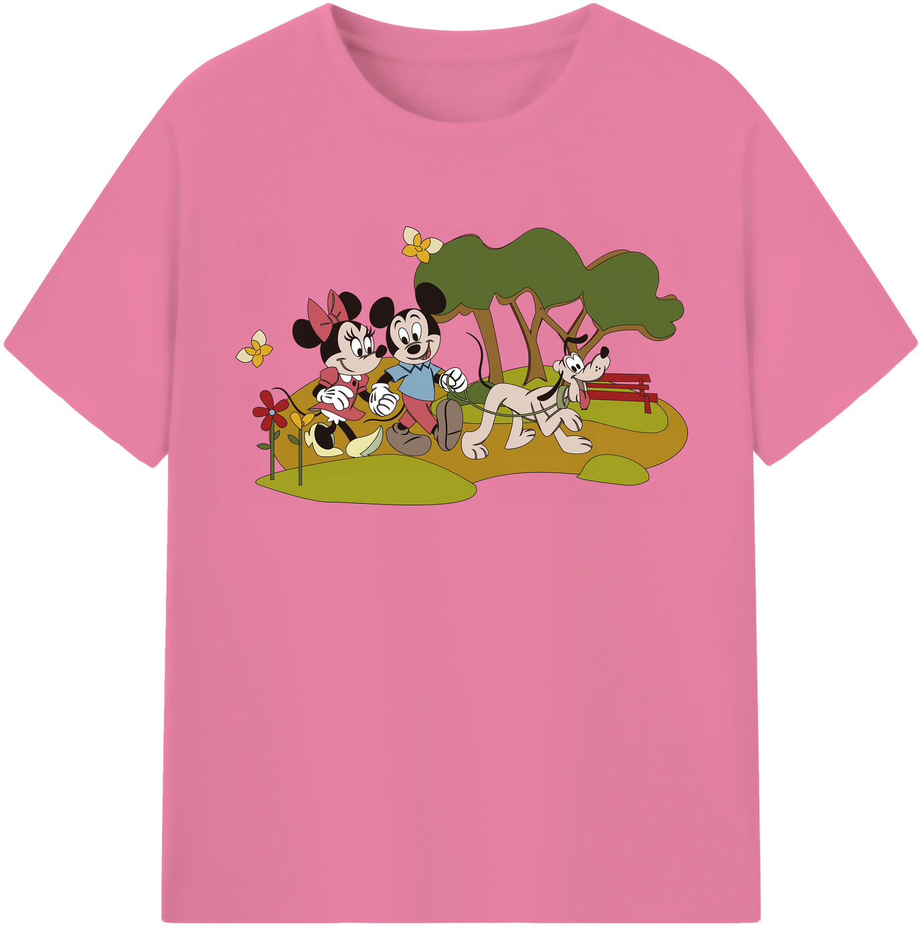 （画像用） ミッキーマウス Mickey Mouse 綿100％半袖Tシャツ（フロントプリント）
